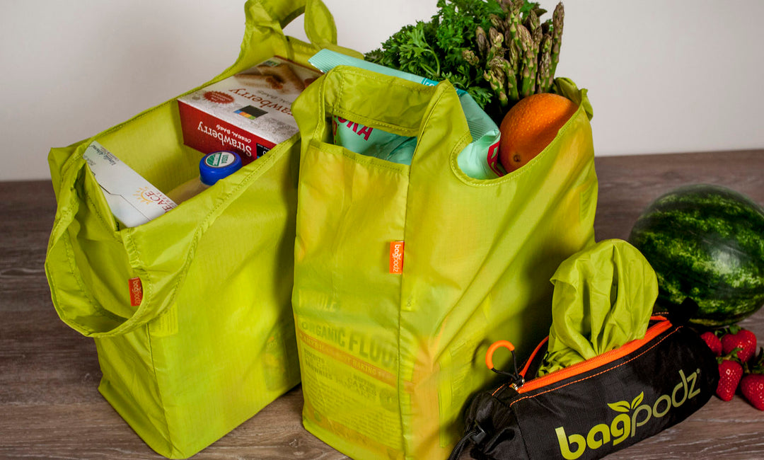 BagPodz reusable shopping bags available at Green Living Supply