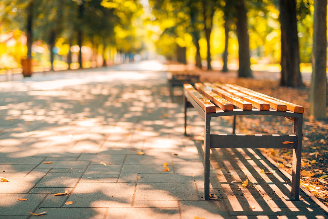 bench, aluminum bench sold at Green Living Supply