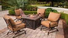 Adirondack chairs, fire pit overlooking the lake.  Best fire pits from Green Living Supply