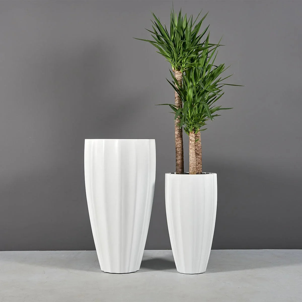 Fluted Fiberglass Planters