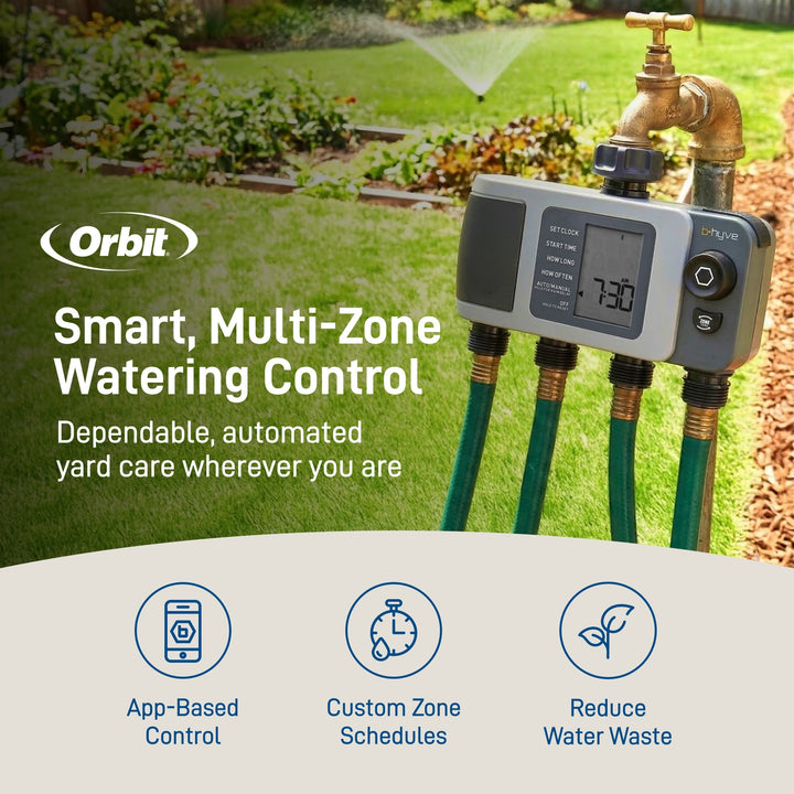 B-hyve XD 4-Outlet Bluetooth Hose Faucet Sprinkler Timer | 24634