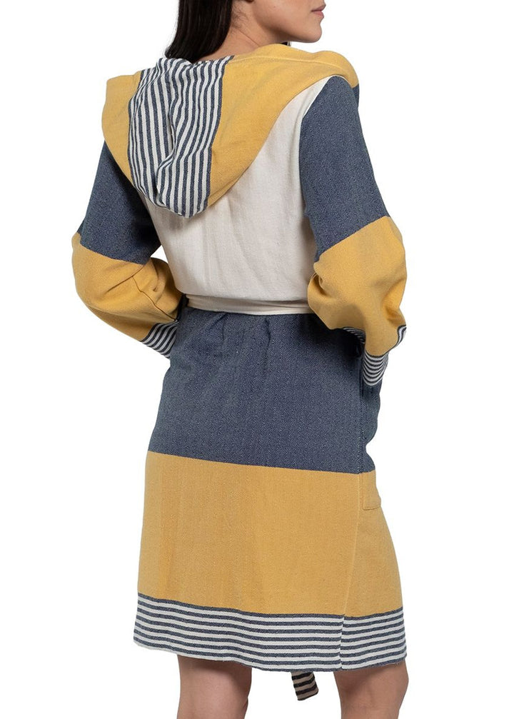 Turkish Cotton Hooded Bathrobe – Lightweight Multi-Color Robe