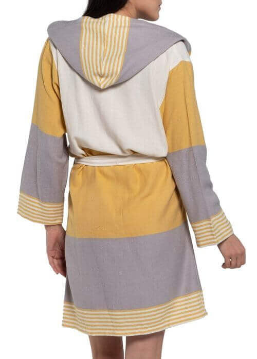 Turkish Cotton Hooded Bathrobe – Lightweight Multi-Color Robe