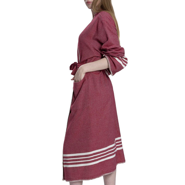 Organic Turkish Cotton Kimono Bathrobe – Lightweight Spa &amp; Home Robe