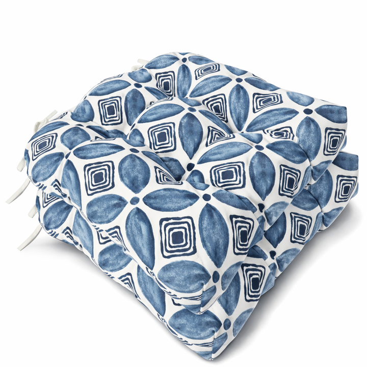 Outdoor Chair Cushions Set of 2 - Waterproof Tufted Seat Pads