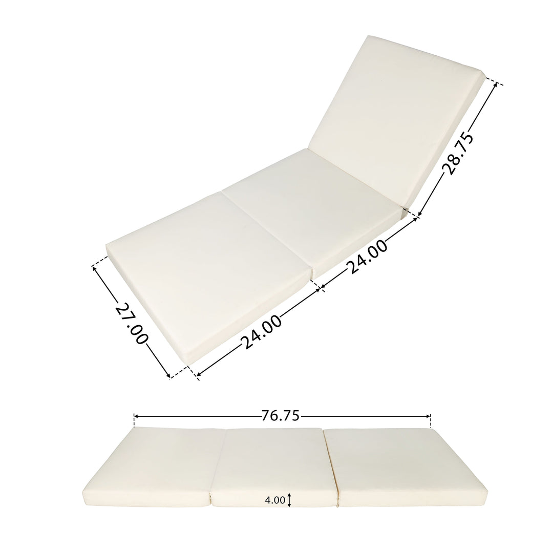 Lounge Chaise Set in Acacia Solid Wood with Lounge Cushion