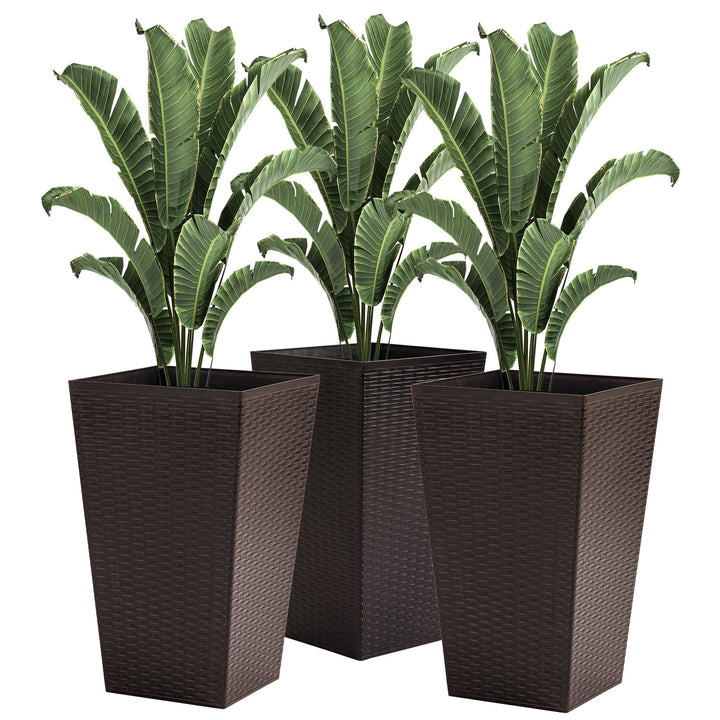 Outsunny Set of 3 Tall Planters with Drainage Hole