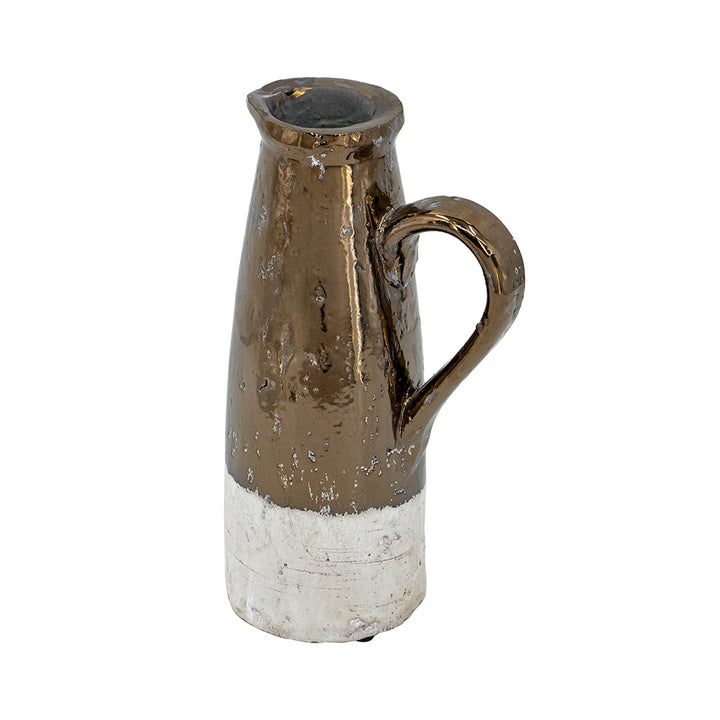 Candia Terracotta Pitcher Vase, Sienna