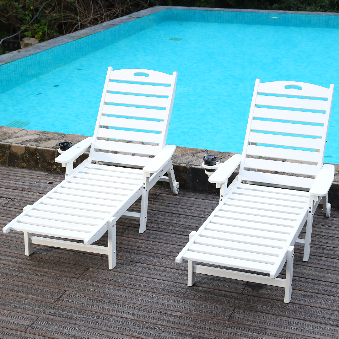 HDPE Chaise Lounge Chair for Outdoor Relaxation