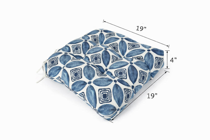 Outdoor Chair Cushions Set of 2 - Waterproof Tufted Seat Pads