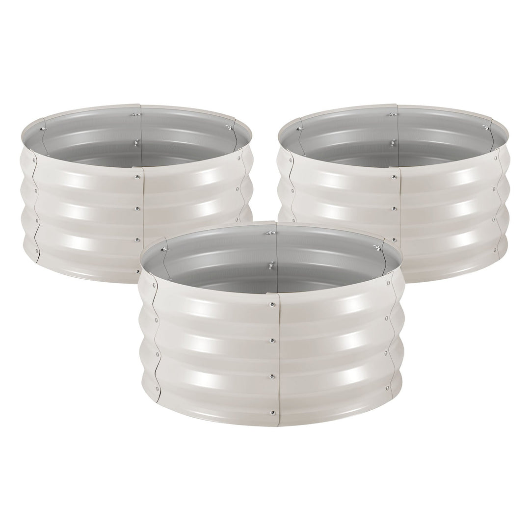 3 Pcs Galvanized Steel Raised Garden Beds