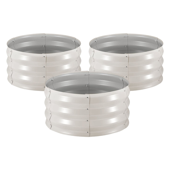 3 Pcs Galvanized Steel Raised Garden Beds