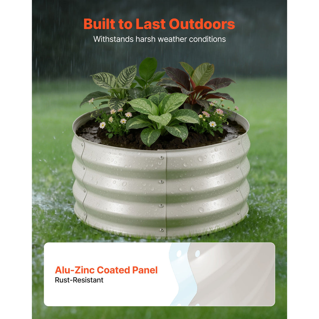 3 Pcs Galvanized Steel Raised Garden Beds