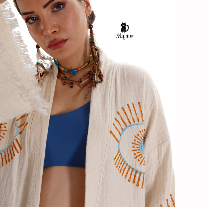 Evil Eye Inspired Blue Caftan - Wholesale Boho Chic Essential