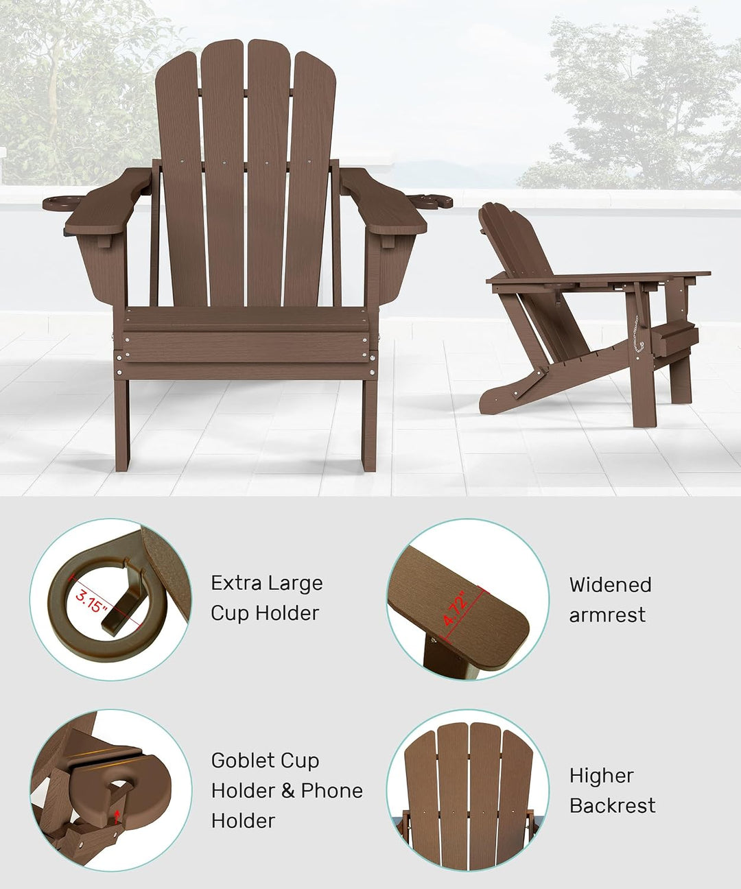 Adjustable HDPE Adirondack Chair