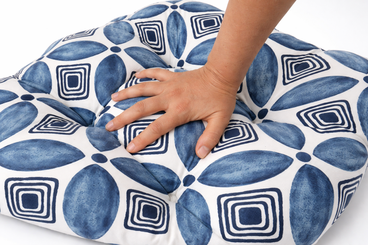 Outdoor Chair Cushions Set of 2 - Waterproof Tufted Seat Pads