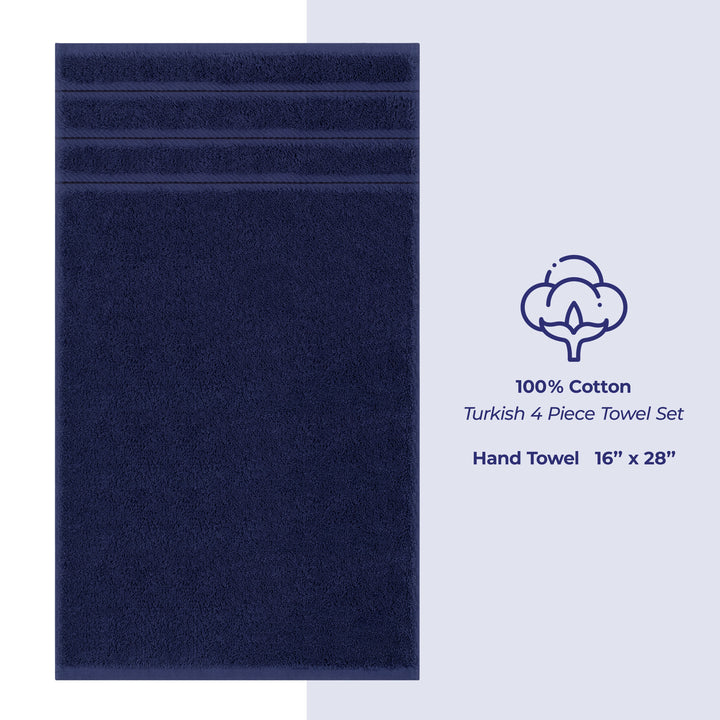 American Soft Linen 100%  Cotton Turkish Towels, 4 Pack Hand Towel Set, Super Soft, Absorbent, Quick Dry Premium Towels