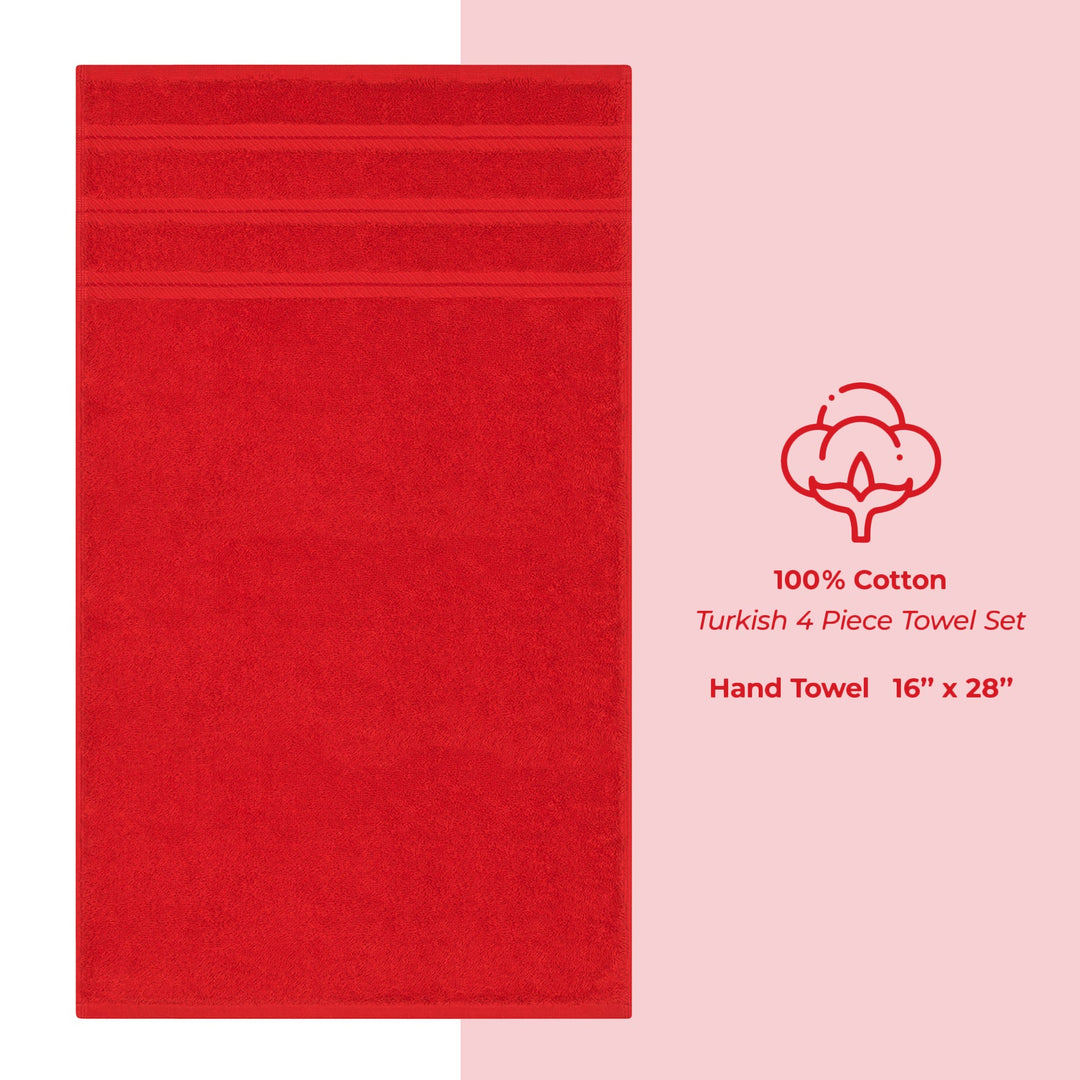 American Soft Linen 100%  Cotton Turkish Towels, 4 Pack Hand Towel Set, Super Soft, Absorbent, Quick Dry Premium Towels