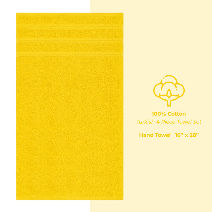 American Soft Linen 100%  Cotton Turkish Towels, 4 Pack Hand Towel Set, Super Soft, Absorbent, Quick Dry Premium Towels
