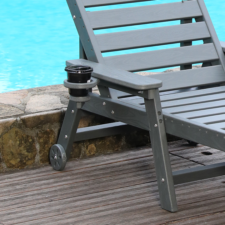 HDPE Chaise Lounge Chair Outdoor with Adjustable Backrest