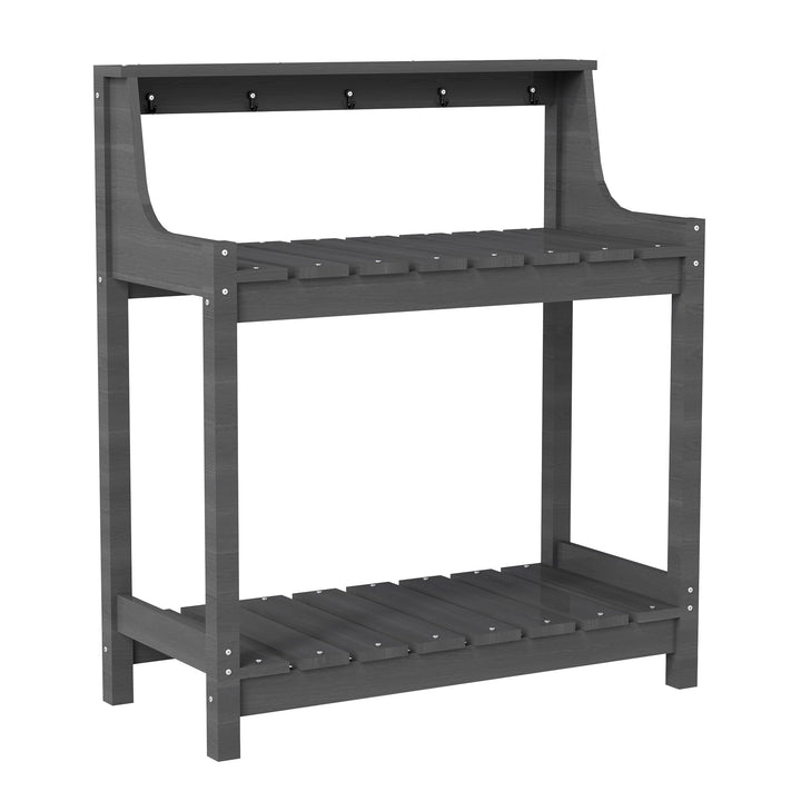 Potting Benches for Outside, HDPE Garden Potting Table with Storage