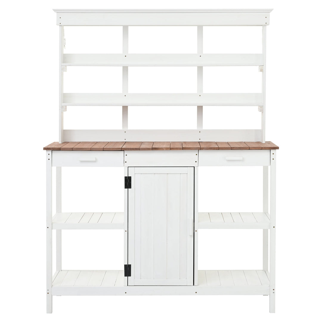 Topmax 66" Large Outdoor Farmhouse Wooden Potting Bench Table