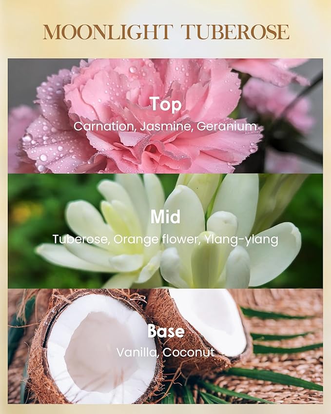 M&amp;SENSE Moonlight Tuberose Large Candles for Home Scented, Natural Soy Long Lasting Slow Burning Candle 35oz 150 Hours Burn, Organic Relaxing Aromatherapy Candle Appreciation Gift for Women
