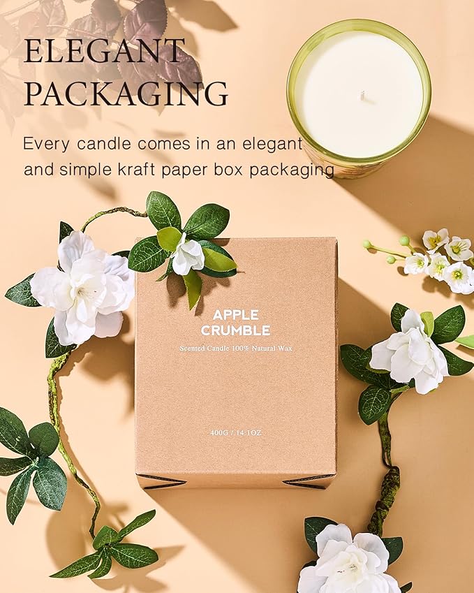 M&amp;SENSE Sage Citrus Scented Natural Soy Wax Candle, 14.1oz 60 Hours Long Lasting Slow Burning Candles for Home Decor, Aromatherapy Candle for Stress Relief