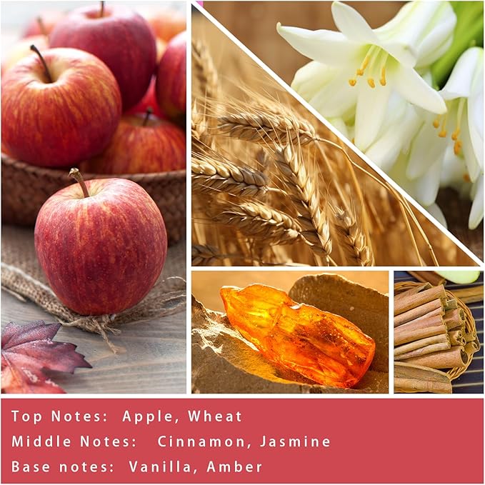 Fall Candles, Apple Pie Scented Candle for Home- Fall Scented Candles Gift Set for Women &amp; Men, Autumn Aromatherapy Candle for Holiday, Thanksgiving, Cozy Home Décor，Long-Lasting Fragrance，7 oz