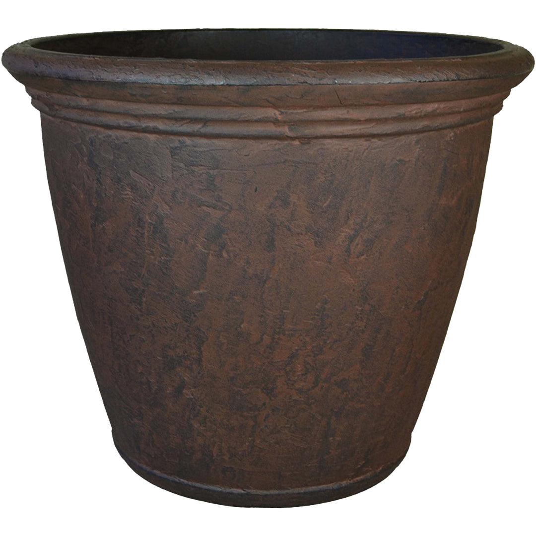 Anjelica Polyresin Large Round Outdoor Planter
