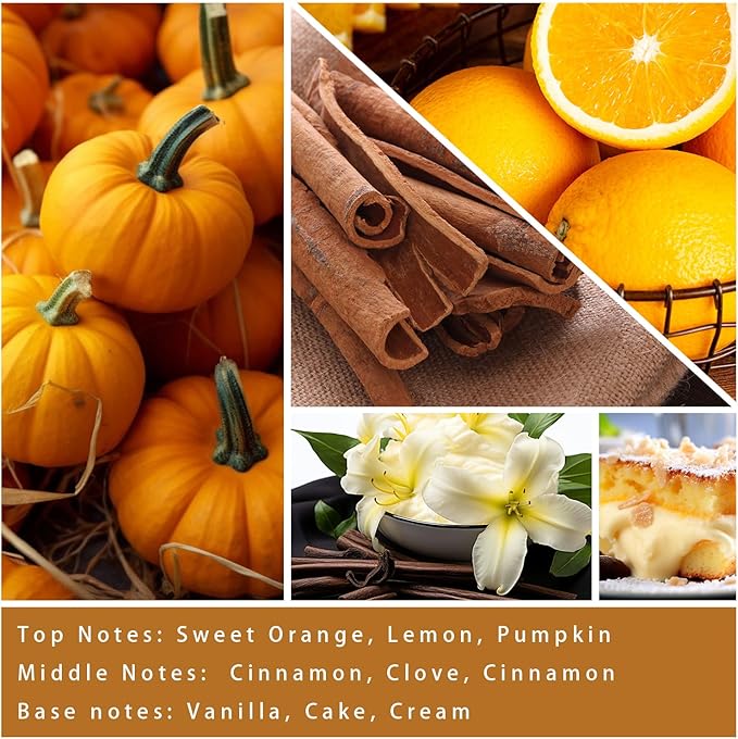 Cinnamon &amp; Pumpkin Scented Candle – Fall Candles for Home Scented, Soy Candles for Home, 7 oz Cozy Pumpkin Candle for Women &amp; Men, Autumn Décor &amp; Holiday Gifts