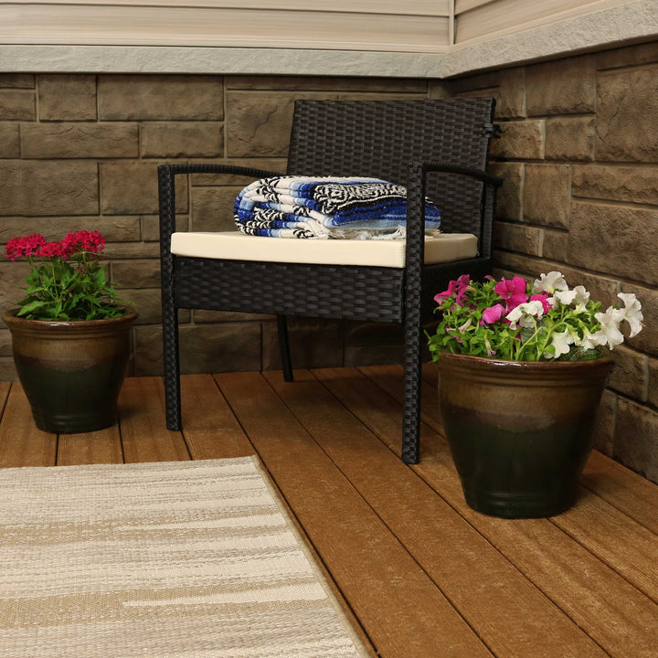 Glazed Ceramic Planter with Drainage Holes - Set of 2