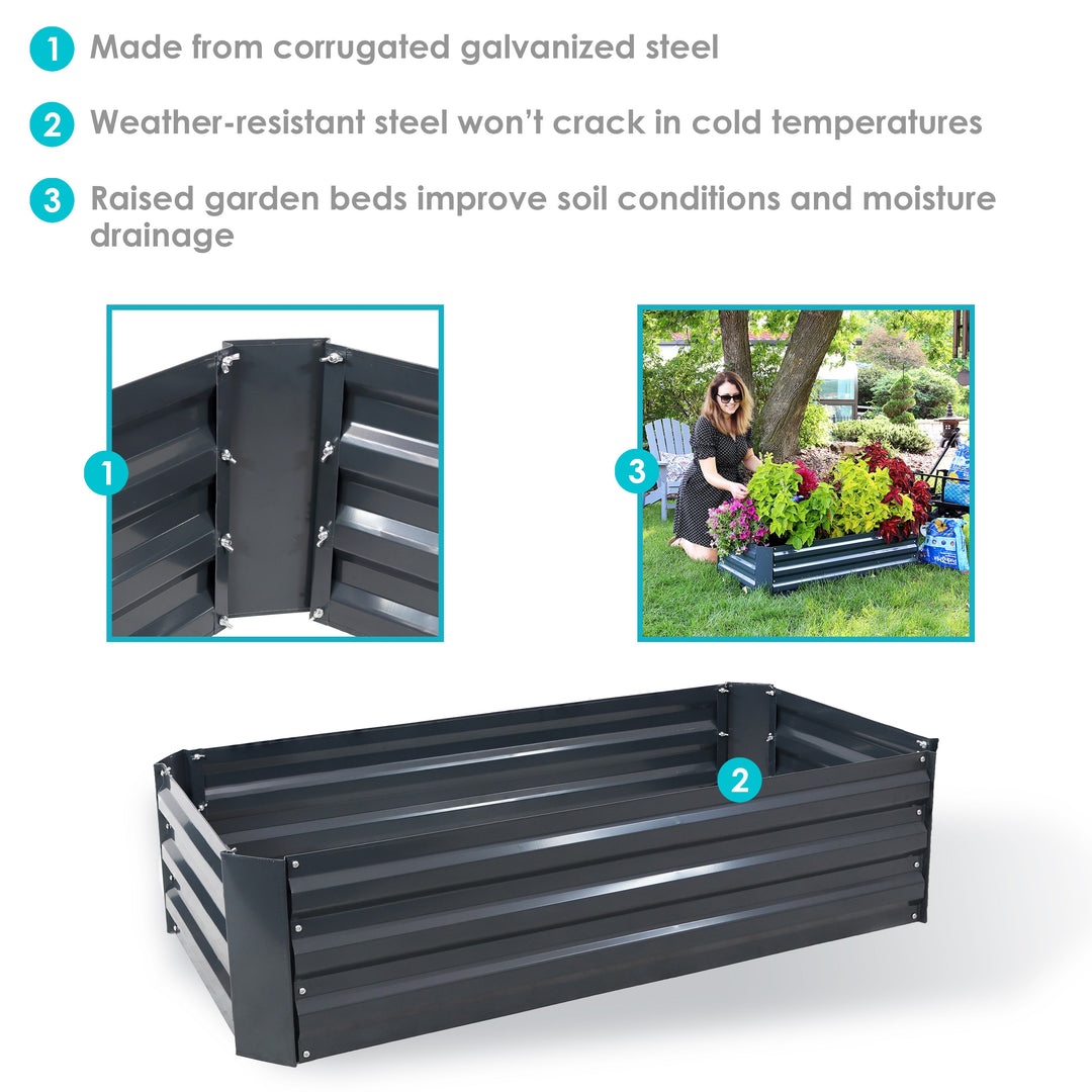 Galvanized Steel Raised Garden Bed - Rectangle - 48"