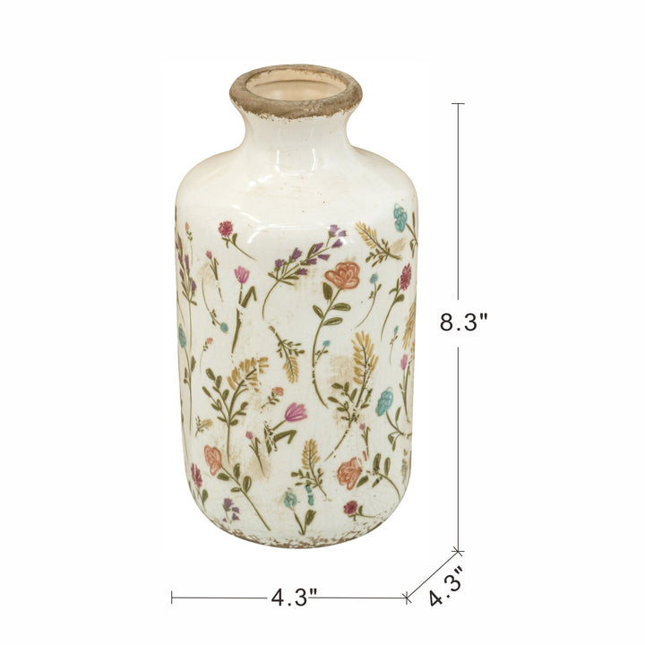 D4.3x8.3" Ceramic Cylinder Vase