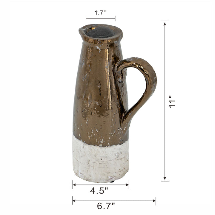 Candia Terracotta Pitcher Vase, Sienna