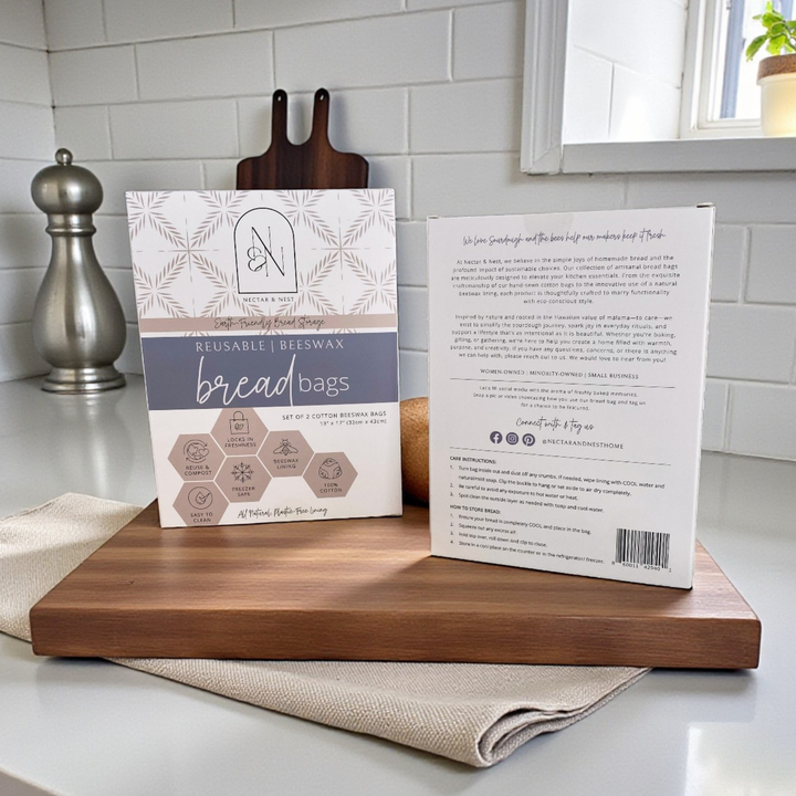 Reusable Beeswax Bread Bags for Homemade Bread &amp; Sourdough