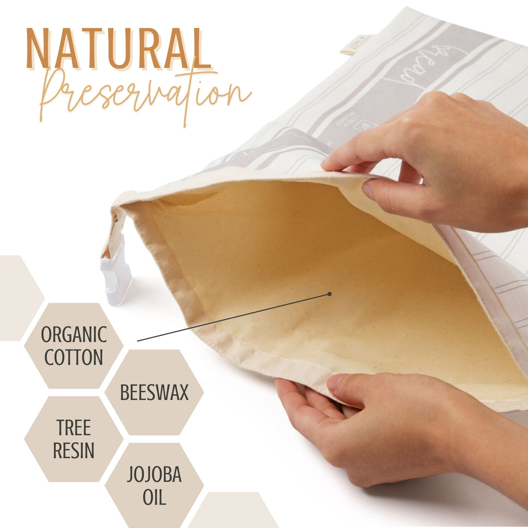 Reusable Beeswax Bread Bags for Homemade Bread &amp; Sourdough