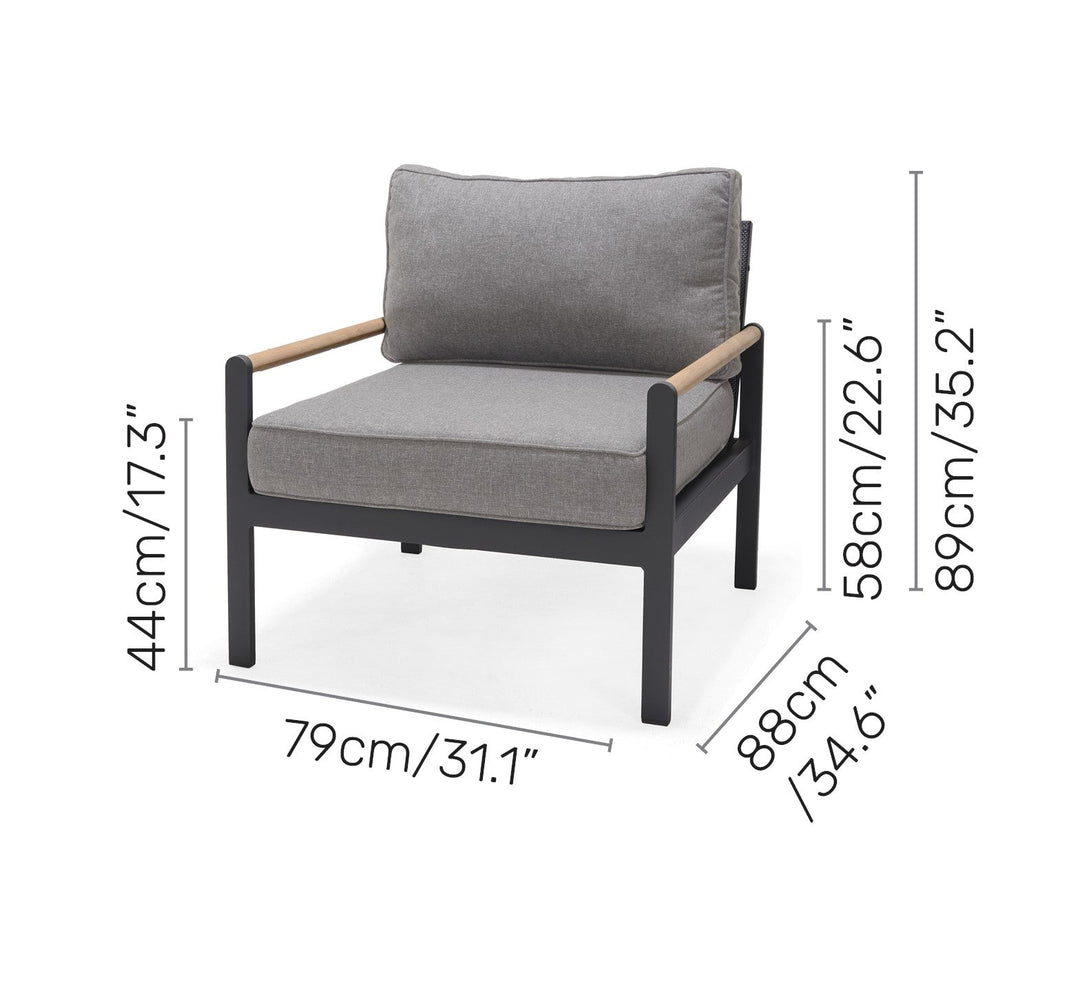Amber Sofa Teak and Aluminum Chair