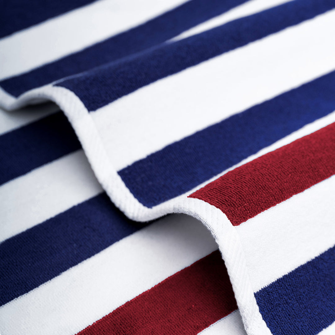 American Soft Linen, Premium Cotton 4 Pack Beach Towels, 30" x 60" Cabana Striped Pool Towels