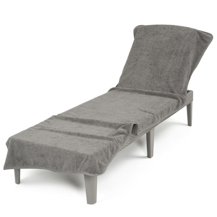 American Soft Linen Chaise Lounge Covers with Pocket, Premium Cotton, 86x32 Inches