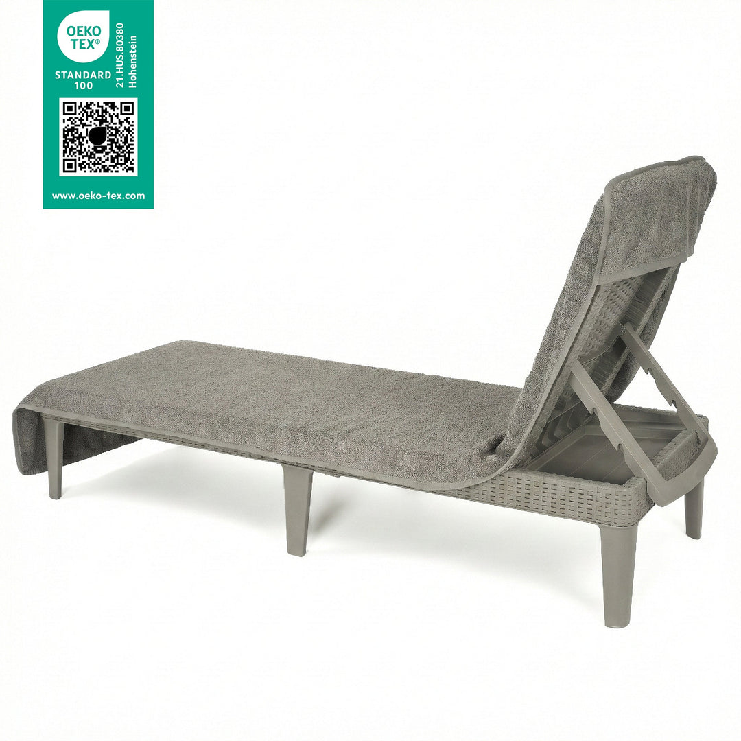 American Soft Linen Chaise Lounge Covers with Pocket, Premium Cotton, 86x32 Inches
