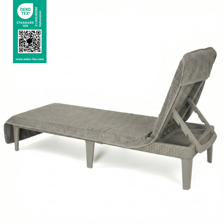 American Soft Linen Chaise Lounge Covers with Pocket, Premium Cotton, 86x32 Inches