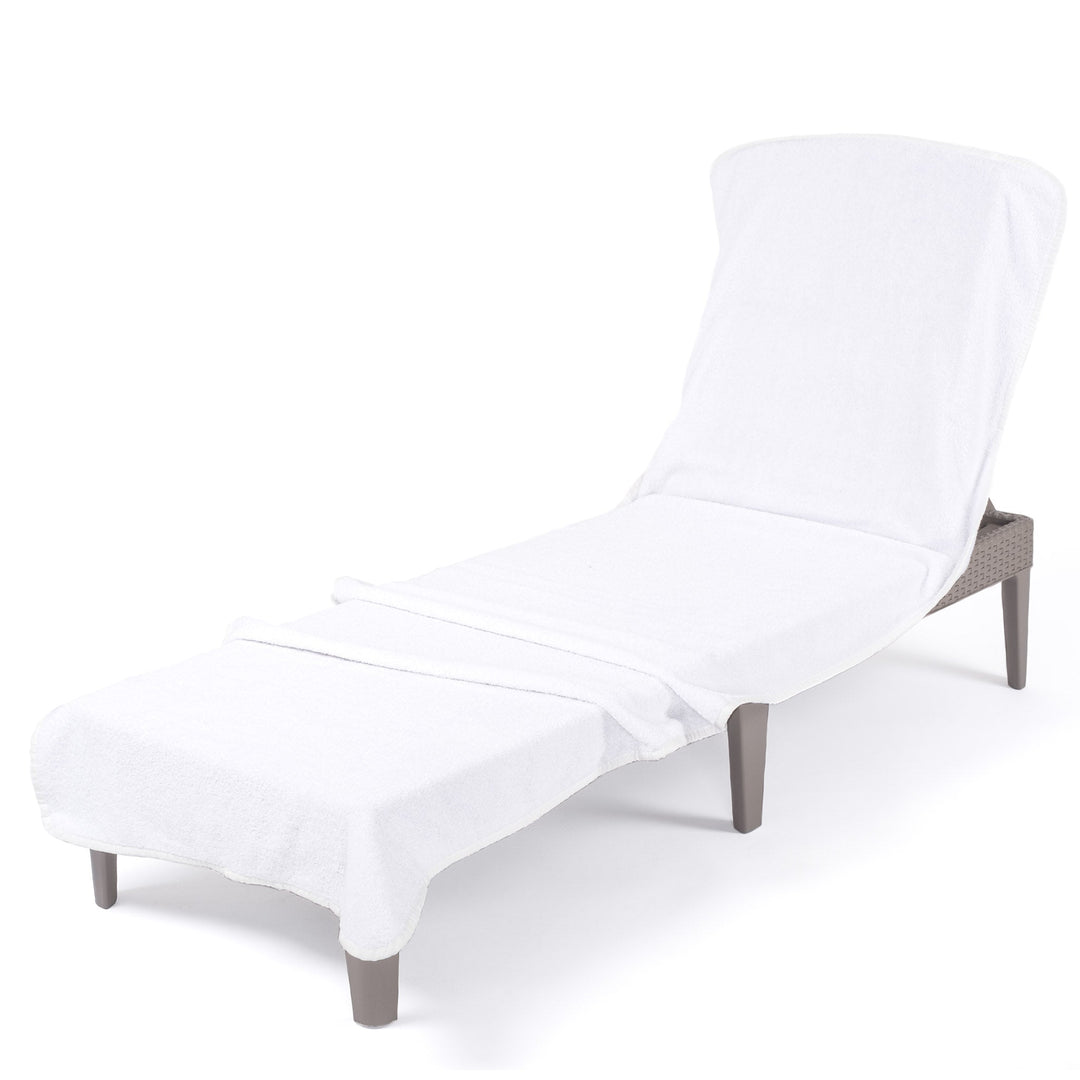 American Soft Linen Chaise Lounge Covers with Pocket, Premium Cotton, 86x32 Inches
