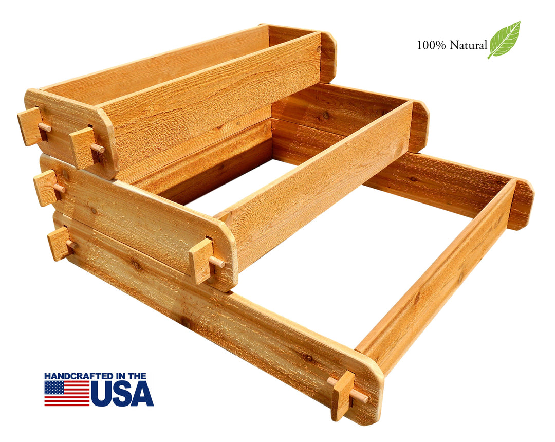 Timberlane Gardens Raised Garden Bed Kit 3 Tiered (1x3 2x3 3x3) Select Cedar Elevated Planter