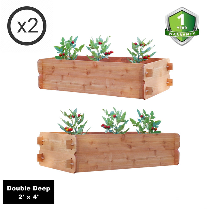 SET OF 2 Timberlane Gardens Easy Raised Garden Bed Kits. Double Deep. Select Cedar. Mortise &amp; Tenon. 2&