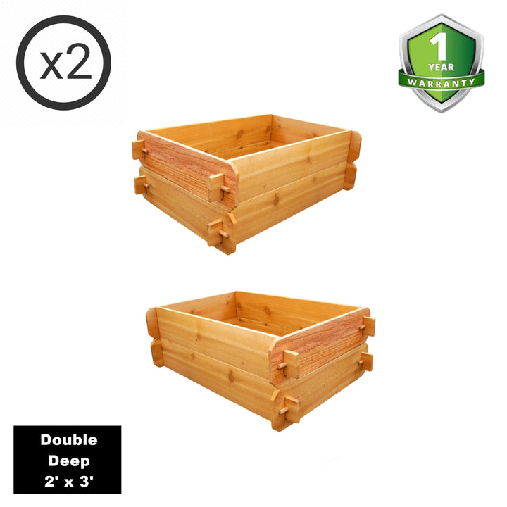 SET OF 2 Timberlane Gardens Easy Raised Garden Bed Kits Double. Deep. Select Cedar. Mortise &amp; Tenon. 2&