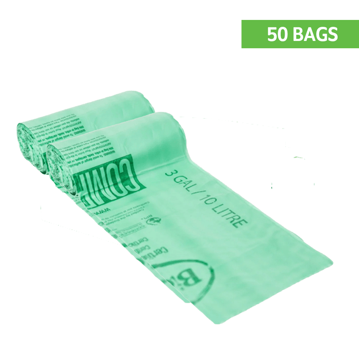 BioBag Compostable 3 Gallon Bag Liners - 16.9in x 17.7in, SKU 03G1718