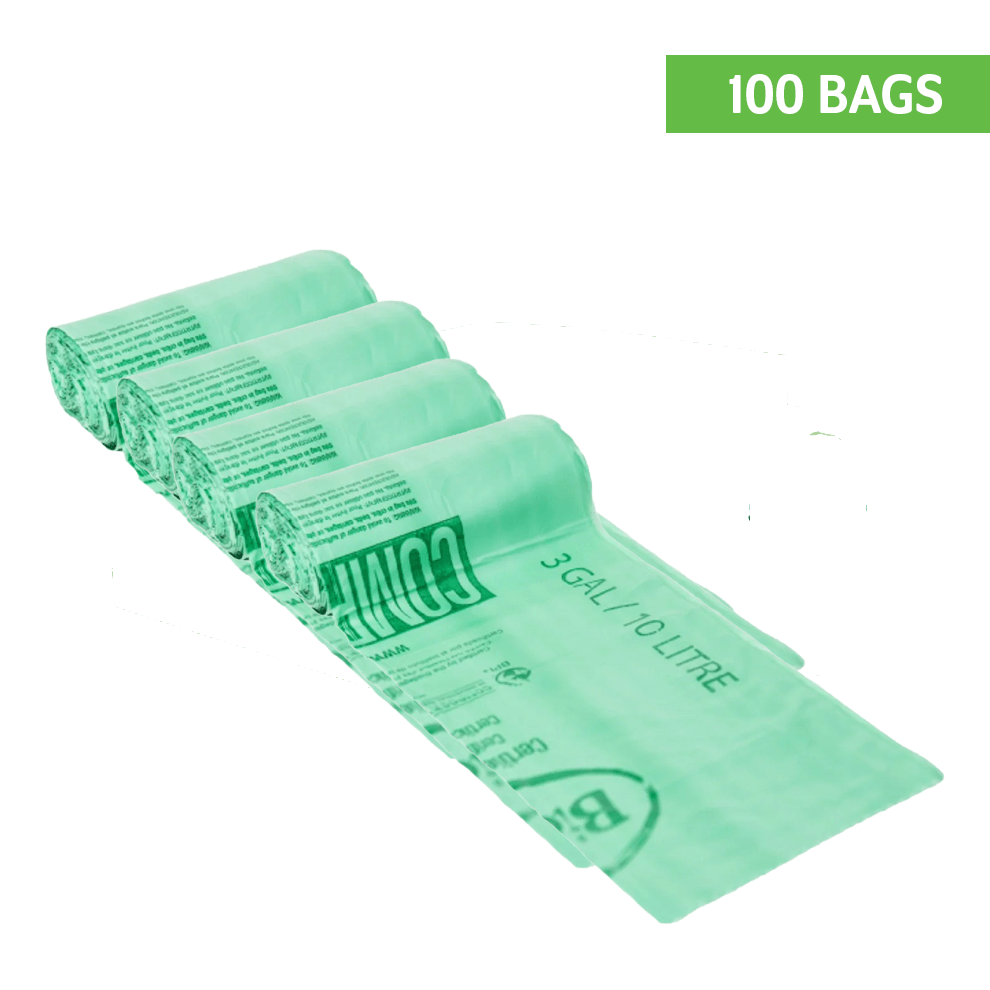 BioBag Compostable 3 Gallon Bag Liners - 16.9in x 17.7in, SKU 03G1718