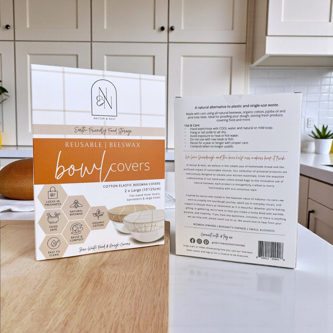 Reusable Beeswax Bowl Covers for Bread Proofing, L-10"
