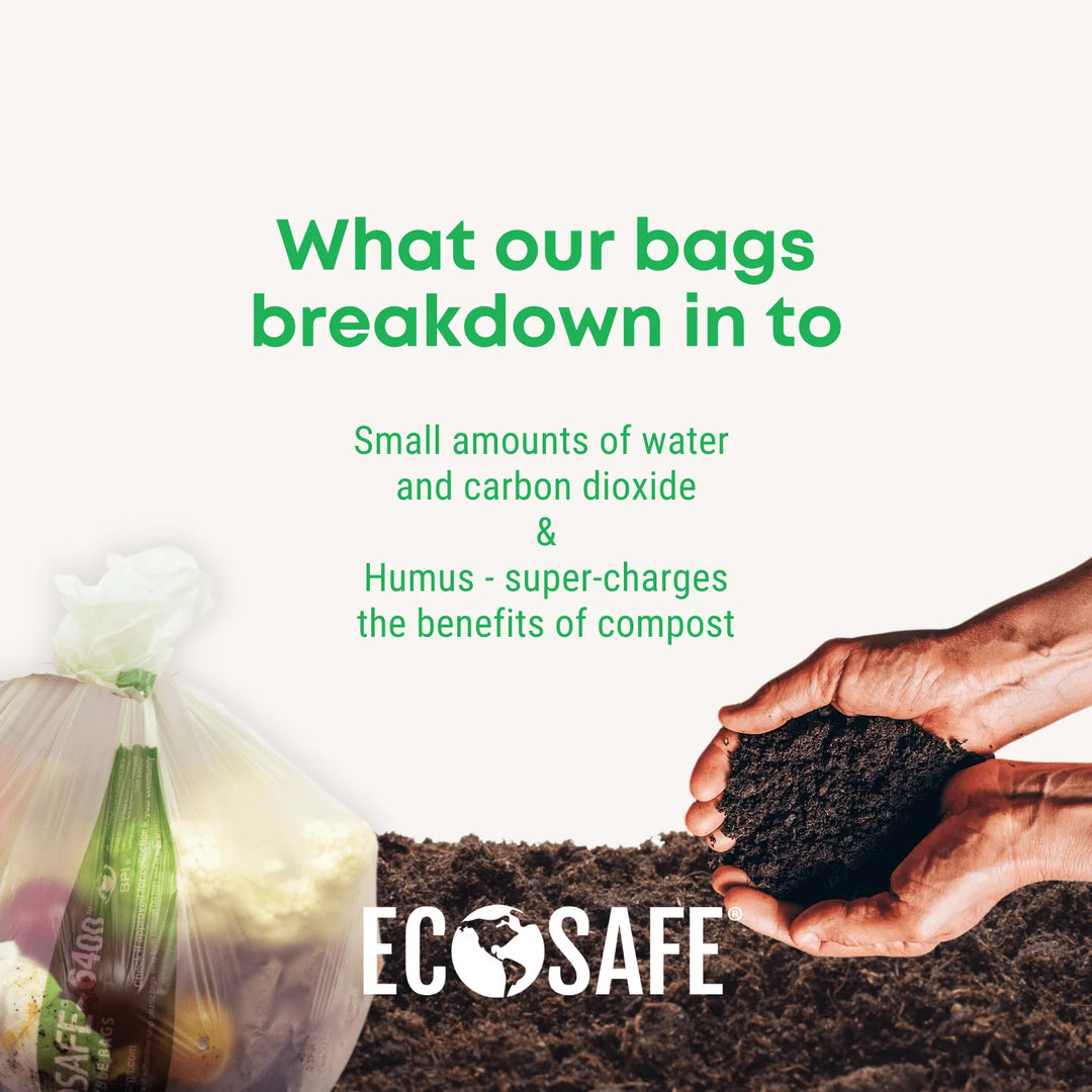 EcoSafe 8 Gal Compostable Bag Liners - 21X25 (2-Roll Pack, QTY:24)